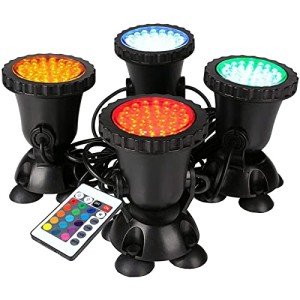 RGB Underwater Garden Pond Lights with Remote (4-Pack)