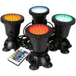 RGB Underwater Garden Pond Lights with Remote (4-Pack)