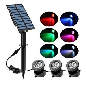 Solar Pond Lights with 3 Submersible Lamps