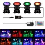 RGB Underwater Garden Pond Lights with Remote (4-Pack)