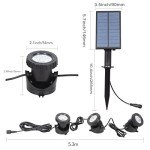 Solar Pond Lights with 3 Submersible Lamps