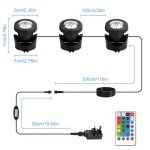 T-SUN Waterproof RGB Pond Lights with Timer (3-Pack)