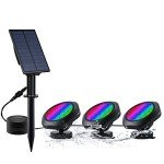 Bright Waterproof Solar Pond Lights – Set of 3