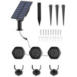 Bright Waterproof Solar Pond Lights – Set of 3