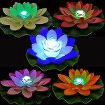 5-Piece Waterproof Lotus Lamp for Outdoor Decor