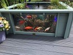 Light Grey Square Raised Garden Pond with Windows