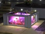 Light Grey Square Raised Garden Pond with Windows