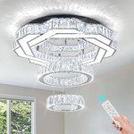 22.5" Modern Dimmable Crystal Ceiling Chandelier