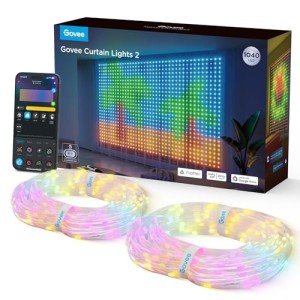 Smart LED Curtain Lights with Color Changing RGBIC