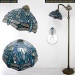 Tiffany Dragonfly Floor Lamp with Adjustable Gooseneck