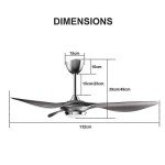 Silver Smart Ceiling Fan with Dimmable LED Light
