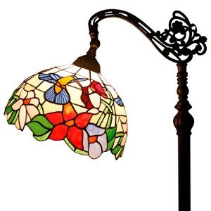 Tiffany Hummingbird Stained Glass Floor Lamp