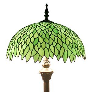 Tiffany Green Wisteria Stained Glass Floor Lamp