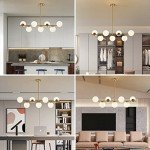Modern Brass Linear 7-Light Chandelier Pendant