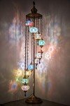 7ft Turkish Moroccan Mosaic Floor Lamp with 11 Globes