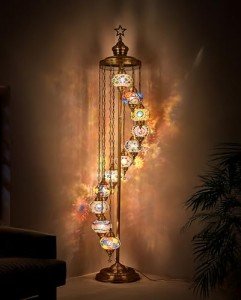 Turkish Mosaic 7-Foot Floor Lamp - Boho Chic