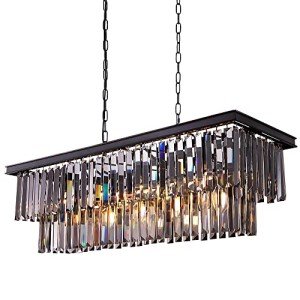 Black Crystal Chandelier with 9 Lights, 34.5