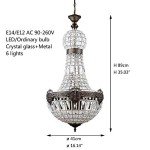 Retro Vintage Big LED Crystal Chandelier Lamp