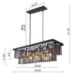 Black Crystal 9-Light Chandelier for Modern Spaces