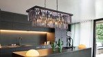 Black Crystal 9-Light Chandelier for Modern Spaces