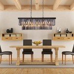 Black Crystal 9-Light Chandelier for Modern Spaces