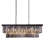 Black Crystal 9-Light Chandelier for Modern Spaces