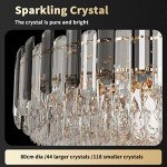 Elegant Round Crystal Chandelier - 80cm, 5 Tiers