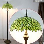 Tiffany Green Wisteria Stained Glass Floor Lamp