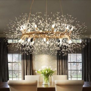 Modern Crystal Firework Chandelier - 20-Light Flush Mount