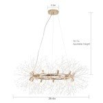 Modern Crystal Firework Chandelier - 20-Light Flush Mount
