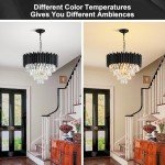 Stylish 7-Light Black Crystal Chandelier Fixture