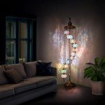 7ft Turkish Moroccan Mosaic Floor Lamp with 11 Globes