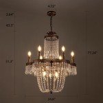 TOCHIC 25" Crystal Chandelier for Dining Room