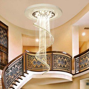 Modern Crystal Chandelier for Spiral Staircases