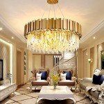 Elegant Gold E14 Crystal Chandelier for Living Rooms