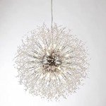 Silver Dandelion Chandelier with 24 LED Lights