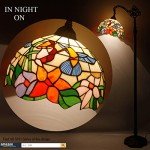Tiffany Hummingbird Stained Glass Floor Lamp