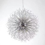 Silver Dandelion Chandelier with 24 LED Lights
