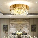 Elegant Gold E14 Crystal Chandelier for Living Rooms
