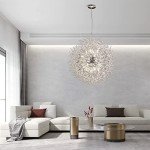 Silver Dandelion Chandelier with 24 LED Lights