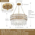 Modern Gold Crystal Chandelier for Home Decor