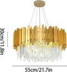 Elegant Gold E14 Crystal Chandelier for Living Rooms