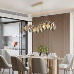 Crystal Chandelier Pendant Light with Vintage Gold