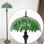 Tiffany Green Wisteria Stained Glass Floor Lamp