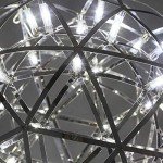 Large Modern Chrome Starburst LED Chandelier