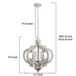 Wooden French Country 5-Light Chandelier Fixture