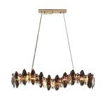 Crystal Chandelier Pendant Light with Vintage Gold