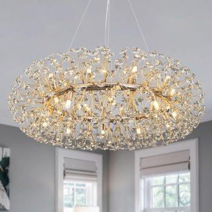 Modern Gold Crystal Chandelier with 20 Lights