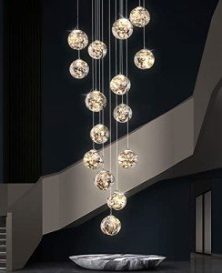 15 Glass Ball Modern Pendant Staircase Chandelier
