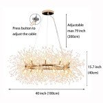Modern 20-Light Golden Crystal Chandelier - 40 Inches